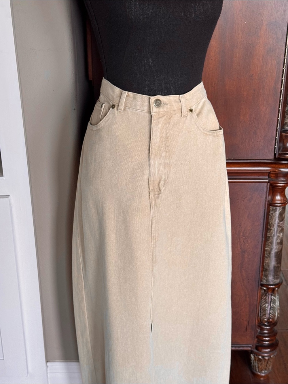Eddie Bauer Tan Denim Long Skirt - Picture 6 of 12